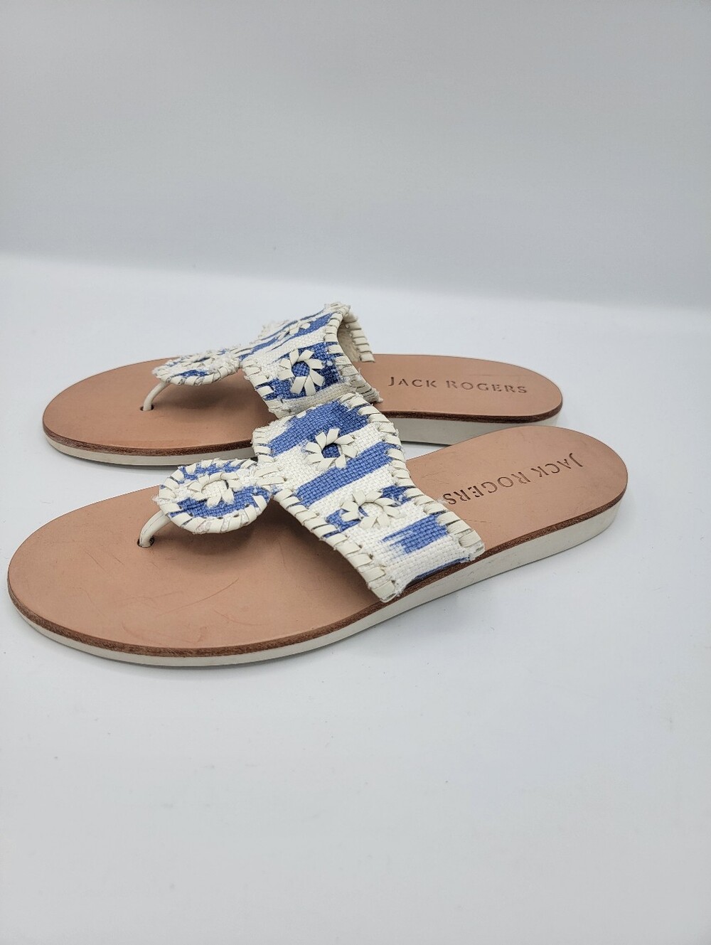 Jack Rogers Women's Blue And White Nautical Sandals - Picture 5 of 8